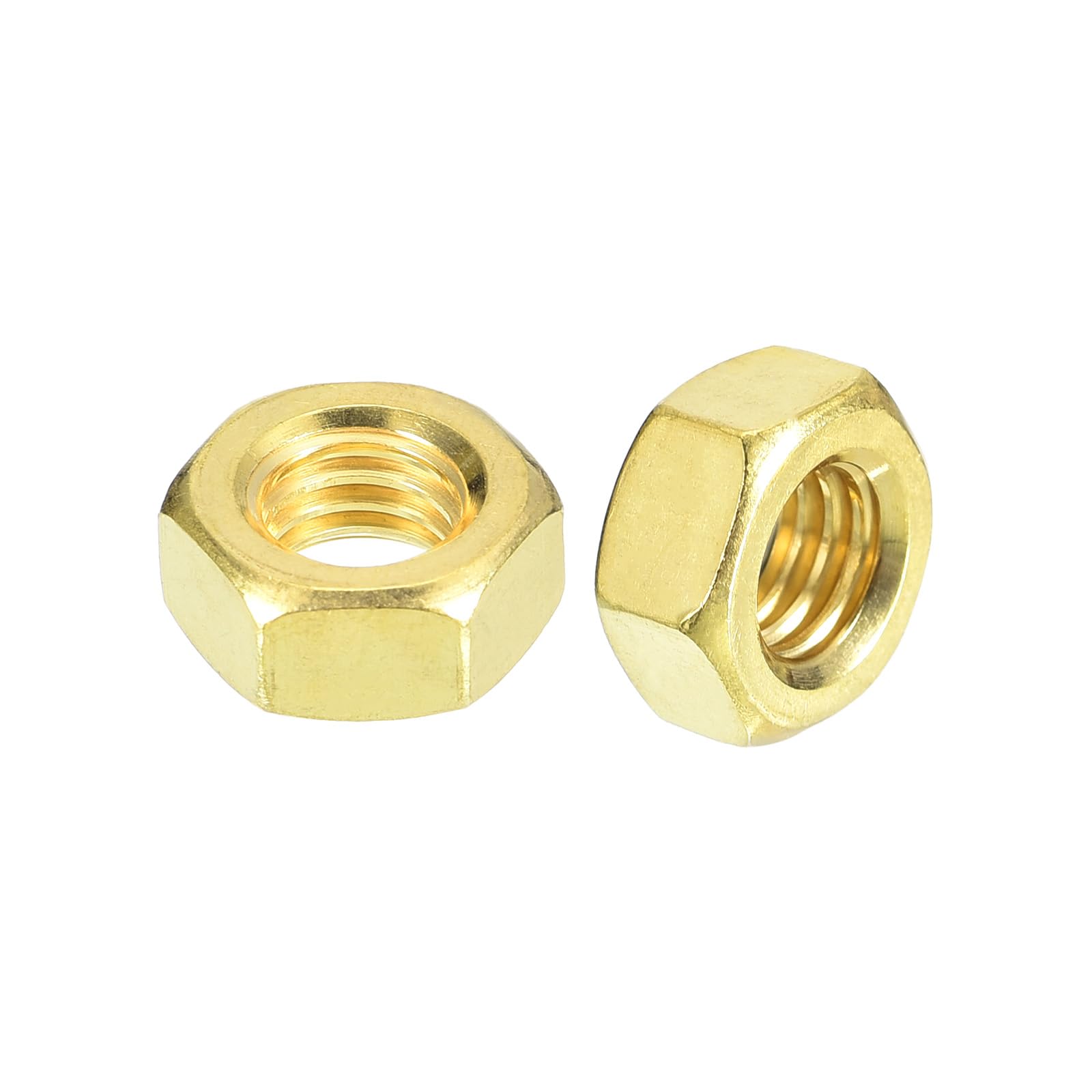 METALLIXITY Hex Nuts (M8x1.25mm) 10Pcs, Brass Coarse Thread Hexagon Nut Hardware Machine Screw Nut - for DIY Home Repair Machinery