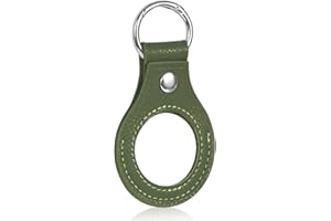 CHURYUML Genuine Leather Coin Holder Keychain for AA Medallions – Double-Sided Display, Fits Sobriety Coin & Airtag