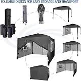 mcc direct Pop-up Gazebo 3m x 3m with Sides 4 Weight Bags Silver Lining view 7