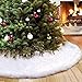 AMADE Christmas Tree Skirts White Luxury Faux Fur Tree Ornaments Plush XmasTree Skirt for Christmas Decoration New Year Party Holiday Decorations Pet Favors (33.4inch Dia)