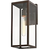 Bestshared Outdoor Wall Sconce Lights,Exterior Wall Lighting Fixtures with Clear Glass, Anti-Rust Modern Black Outside Lanter