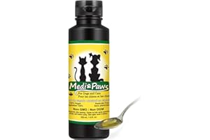 Medi-Paws Pure Hemp Oil with Nutritional Yeast for Senior Dogs and Senior Cats (355mL/12 Oz Bottle) Hemp Extract, Calming, An