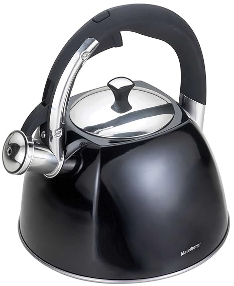 Klausberg Flötenkessel Kessel Wasserkessel Wasserkocher Edelstahl Pfeife Induktion TOP NEUHEIT KB - 7195 GLÄNZEND !