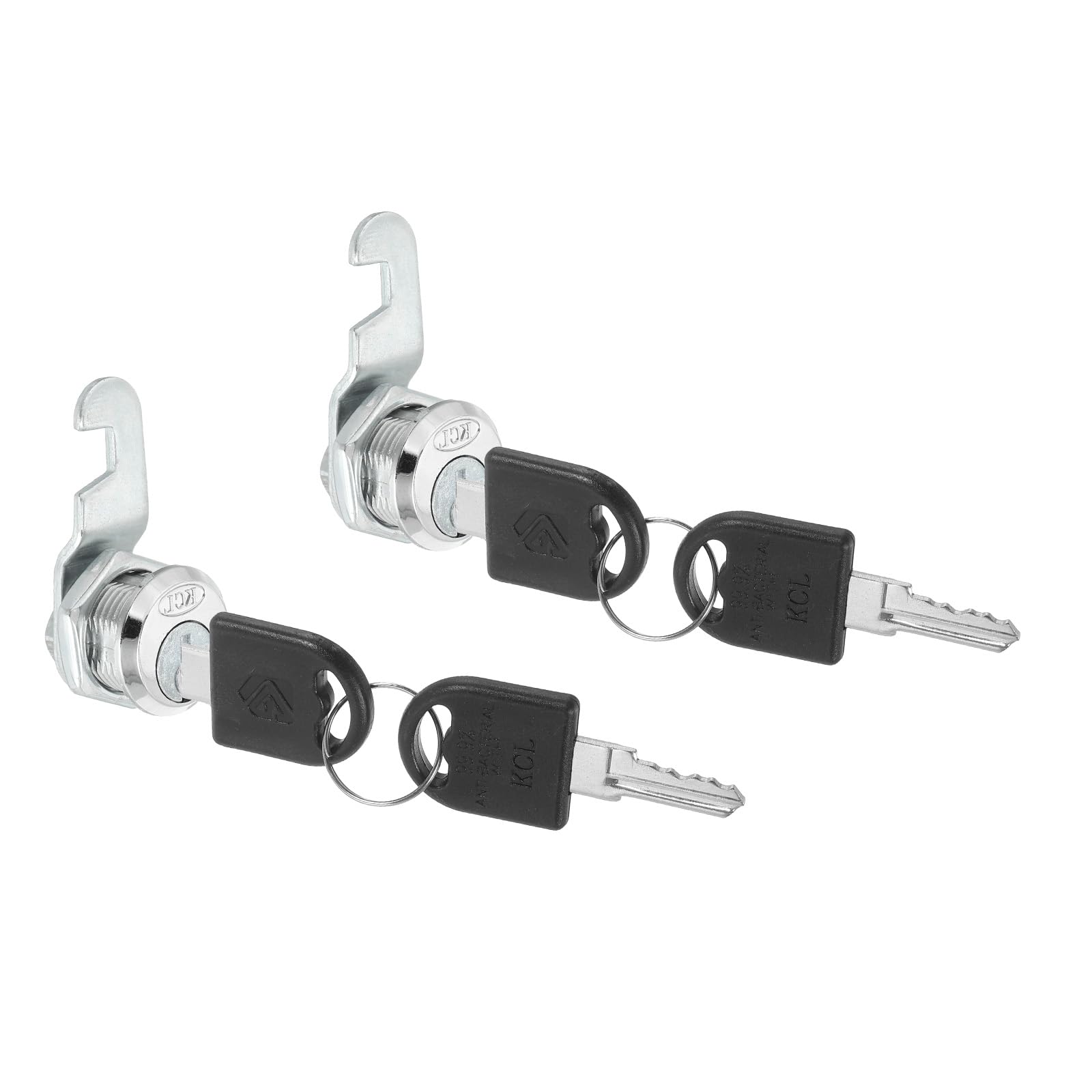 PATIKIL Drawer Locks with Keys 2 Pcs 5/8"(16mm) Cabinet Cam Locks Zinc Alloy Tool Box Lock Replacement Keyed Alike for Cupboard Household Mailbox RV Door Lock, Silver