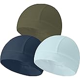 Hovyjumz 3 Pieces Cotton Skull Caps for Men Women Beanie Chemo Headwear Riding Helmet Liner Running Sleeping Hats
