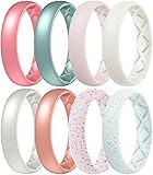 Egnaro Women's Silicone Anniversary Rings, 5.5mm
