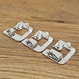 KINGSO 3 Pcs(1/2'',3/4'',1'') Domestic Professional Wide Rolled Hem Sewing Machine Snap-On Presser Walking Foot Kit for Low Shank Sewing Machine, Singer, Baby Lock, Brother, Janome, etc