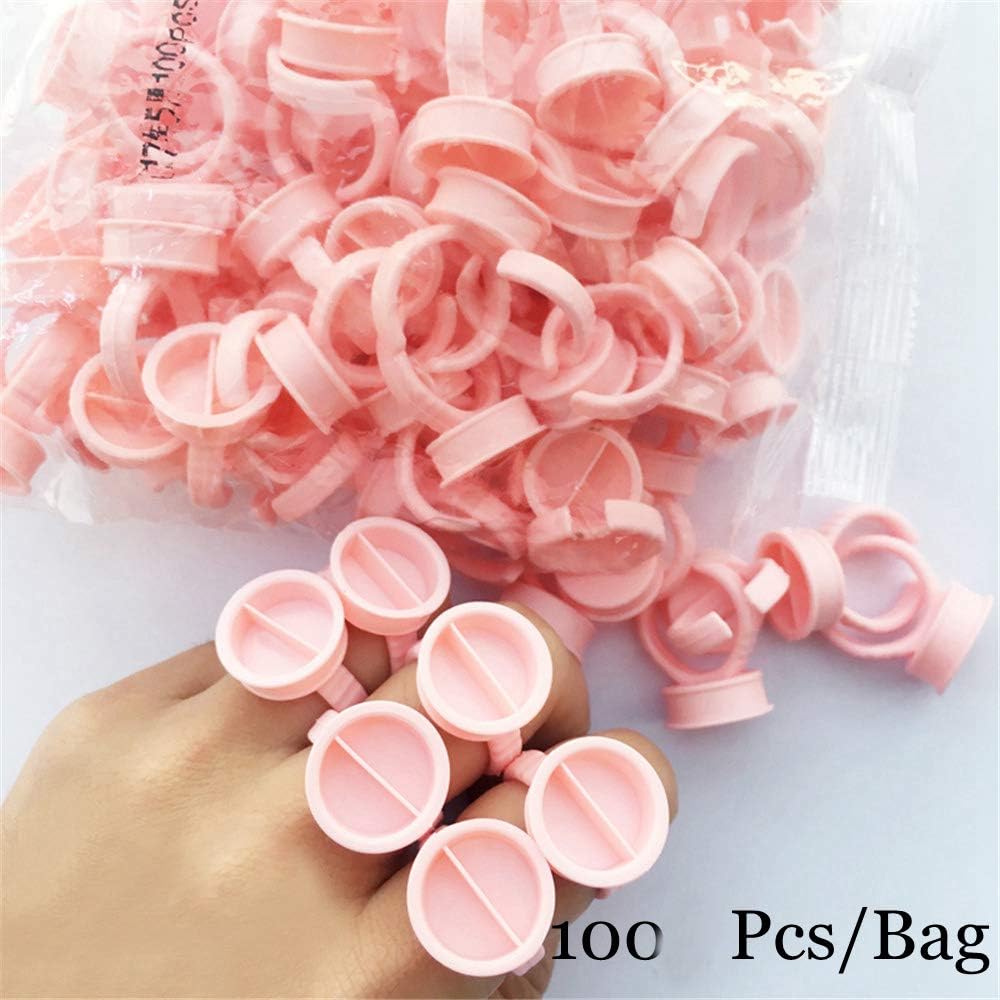 Tattoo Pigment Cup,100Pcs Disposable Tattoo Ink Pigments Cup Ring Eyelash Extension Pallet Glue Holder (100 Pcs Large Without Divider)