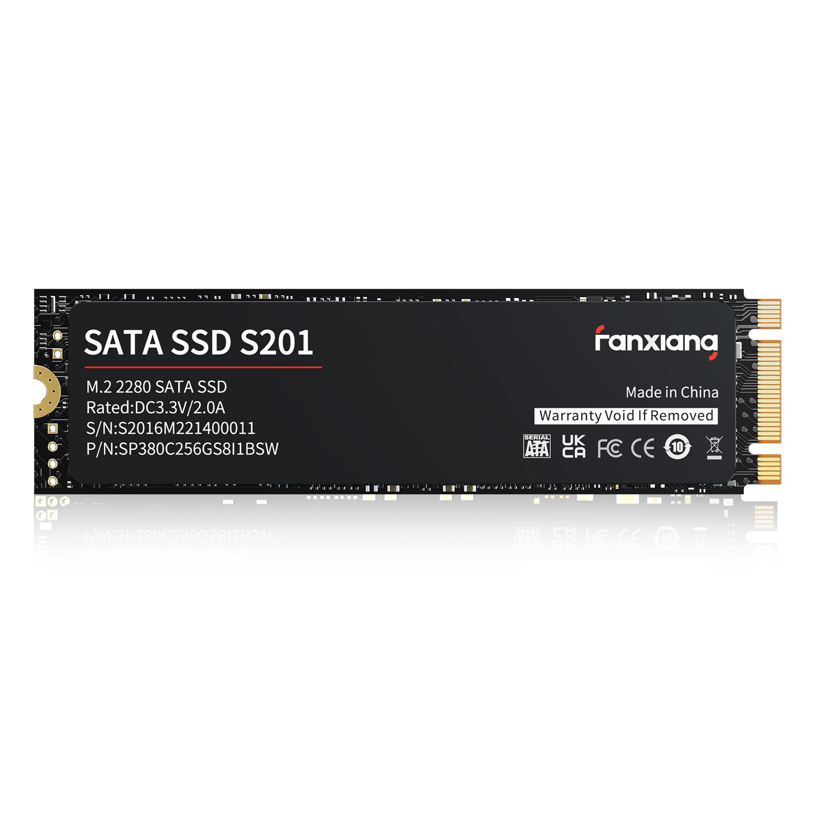 S201 2TB SSD, M.2 2280 SATA III 6Gb/s Internal