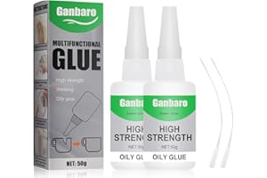 Ganbaro Welding High-Strength Oily Glue, Welding Glue, Clear Craft Glue Extra Strength Waterproof Instant Glue Strong Repair Adhesion for Plastic, Wood, Ceramics, Metal, Dry in 10 s (50 ml* 2)