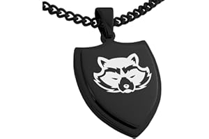 Tioneer Stainless Steel Animals Shield Pendant Necklace