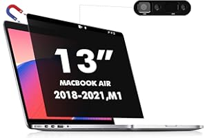PYS macbook air 13 inch privacy screen Compatible with MacBook Air 13.3'(Released in 2018-2021: A1932,A2179,A2337)-Anti Glare，Webcam Cover Slider，Provide Privacy, Ultra Slim，Easy On