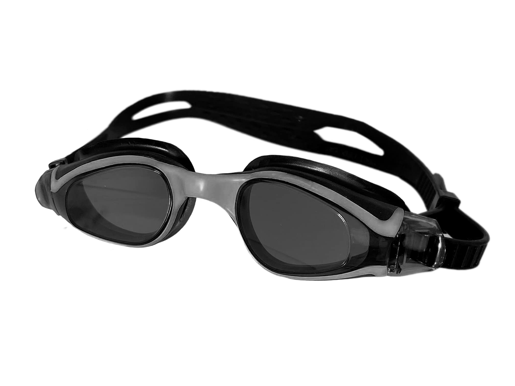 MARU Magna Anti-Fog Adult Swimming Goggles for Women and Men, Black/Silver/Smoke, One Size