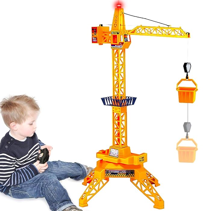 Buy Ziwing Large Wired Remote Control Tower Crane Construction Playset