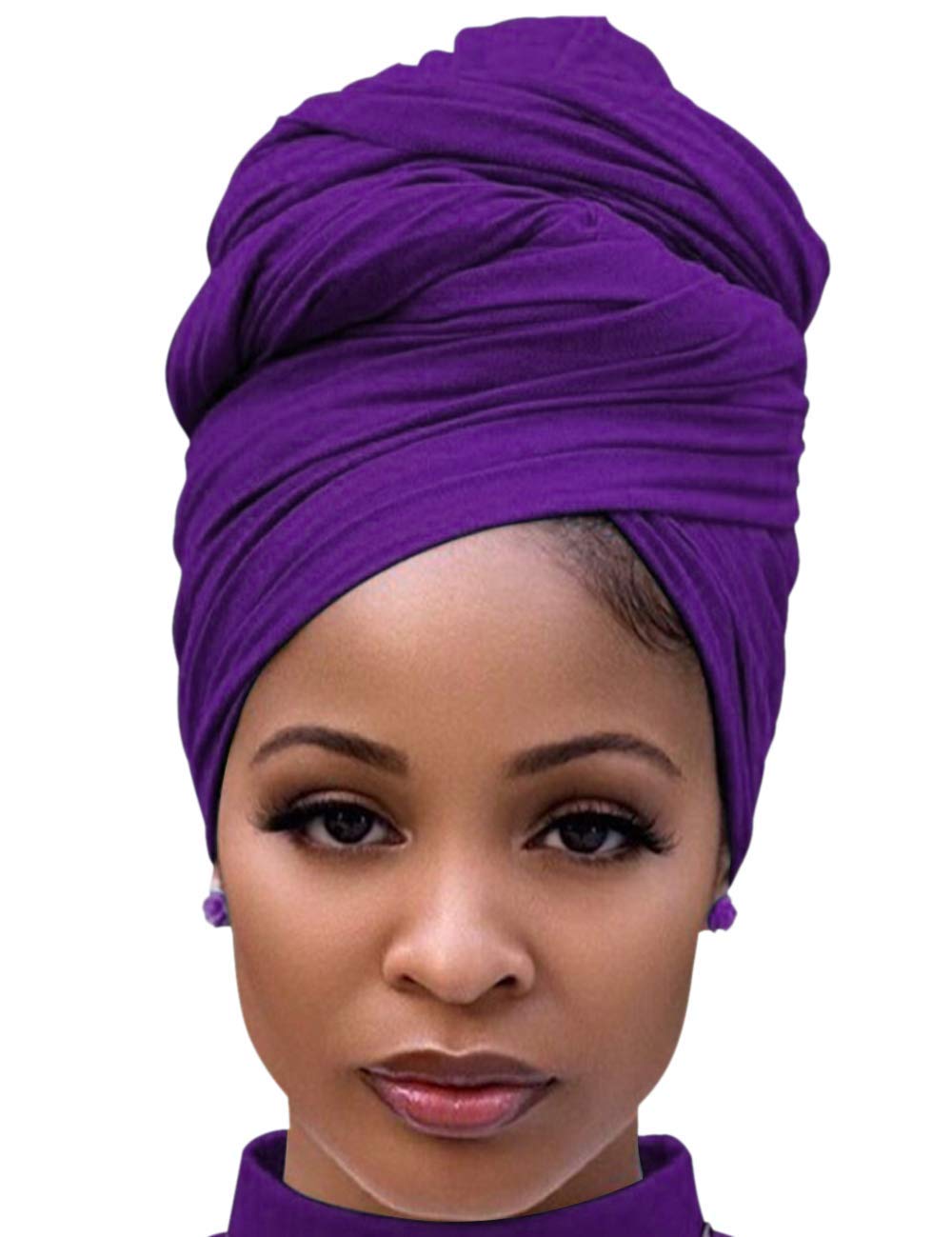 DRESHOW Hair Wrap for Black Women with Natural Hair Large Stretch Soft Edge Scarves for Braids Dreadlocks