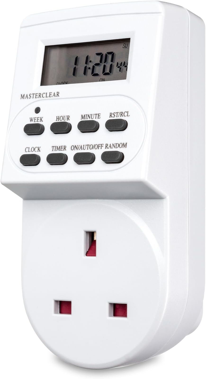 Defender Digital Timer Plug Socket 24 Hour LCD 10 On/Off 240V 13A 3120W