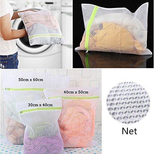 3 Size Practical Zipped Laundry Washing Bag Sock Clothes Bra Cleaner Mesh Net (Random: Size)