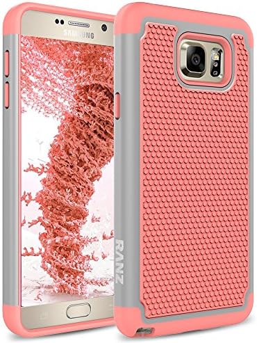 Galaxy Note 5 Case, RANZ® Coral Pink/ Grey Heavy Duty Dual Layer Armored Hybrid Case Cover For Samsung Galaxy Note 5 (N9200)