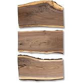 WALRUS OIL - Real Live Edge Rustic Walnut Wood Slabs, 24" Long x 10-14" Wide x 7/8" Thick (3-Pack)