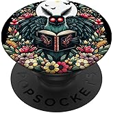 Cottagecore Aesthetic Mothman Book Lover Camping PopSockets Adhesive PopGrip