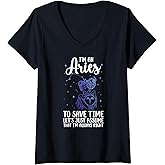 Womens I'm an Aries Zodiac Sign Aries Horoscope Aries Birthday V-Neck T-Shirt
