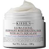 Kiehl's Ultra Facial Overnight Hydrating Face Mask with 10.5% Squalane, Deeply Hydrates Skin & Strengthens Moisture Barrier, 