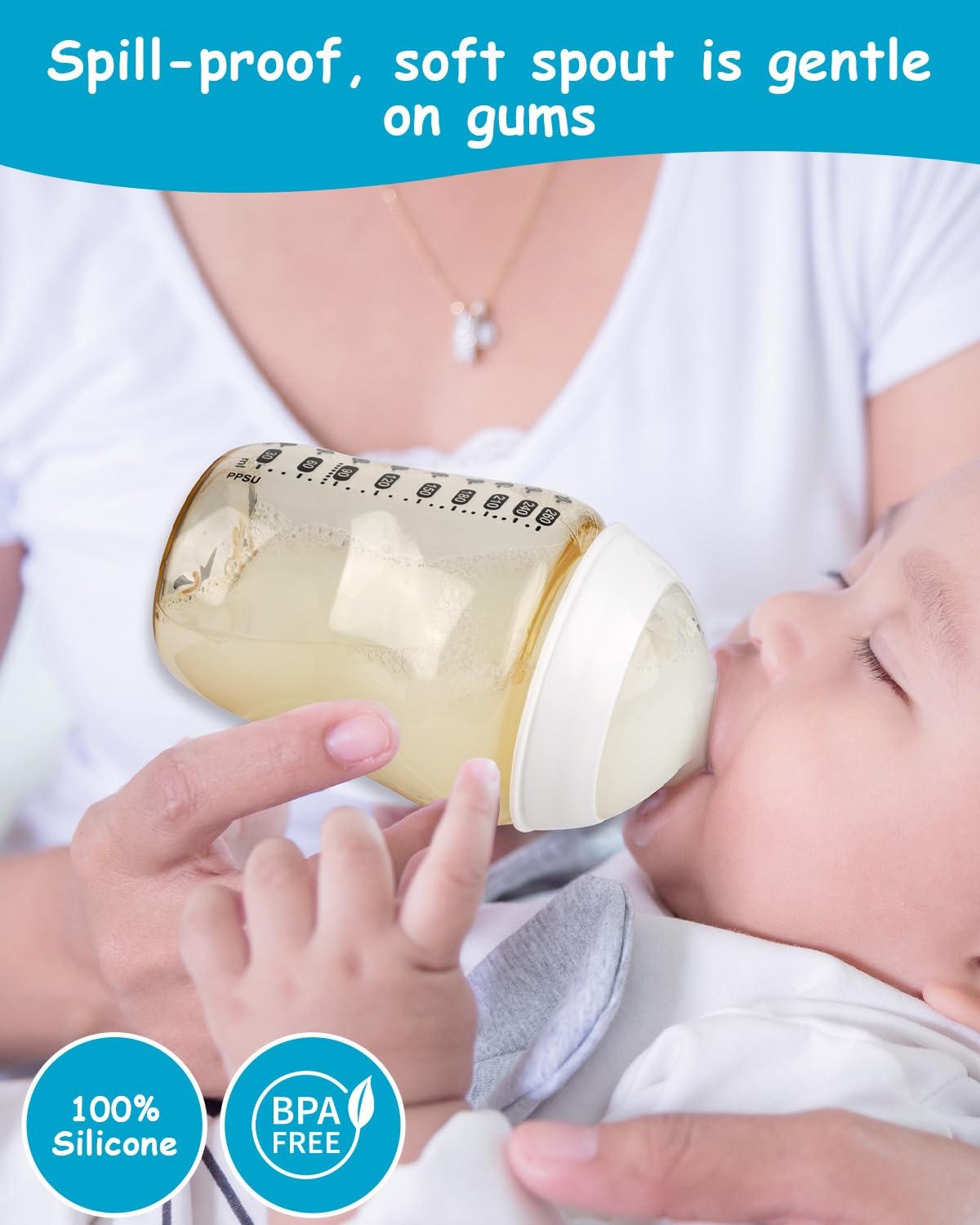 Silicone Nipple (M) for Tommee Tippee Natural Start Anti-Colic Baby Bottles, Medium Flow, 3m+, 4 Count