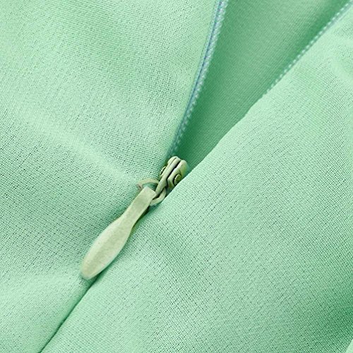 Vibola® Women' Dress, Fashion Casual Solid Chiffon V-Neck Evening Party Long Dress (Size:S, Mint Green) - Thumbnail 4