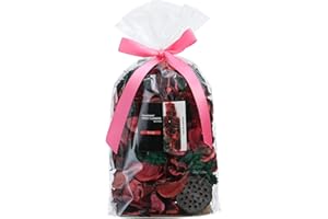 Pretysnow Spring Potpourri Bags, Potpourri Bowl Vase Filler, Rose Scented Dried Flowers, Home Decor Fragrance Sachet Petal, Fragrance for Bathroom Living Room Office Decorative (Rose Red)