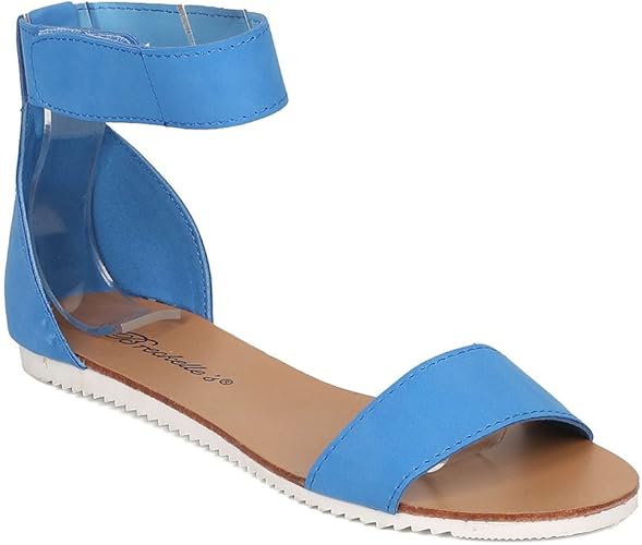 women's leatherette flat heel sandals flats with buckle shoes