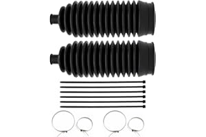 QKYS 2PCS Inner Tie Rod Boot Kit, Thickened Silicone Rack and Pinion Boot with Bellow Cable Ties & Clamps, Dustproof & Waterp