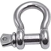 MarineNow 316 Stainless Steel Bow Shackle with Oversized Screw Pin, Marine-Grade Hardware for Anchor Lines, Towing, Dinghies, Canoes, Trailers, Utility Tie-Downs & Off-Road Recovery