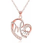 WGLILO Mothers Day Birthday Gift for Mom, Mother Necklace Pendant for Women Love Heart Pendant Jewelry