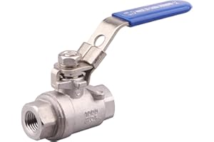 DERNORD Stainless Steel 304 Ball Valve, Full Port Heavy Duty for WOG with Locking Device (1/4" NPT)
