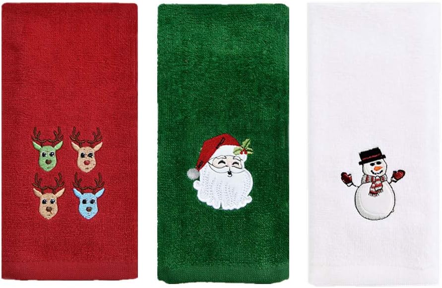 BYAWAY Christmas Hand Towels for Bathrooms, Pack of 3 Amazon.co.uk Kitchen & Home