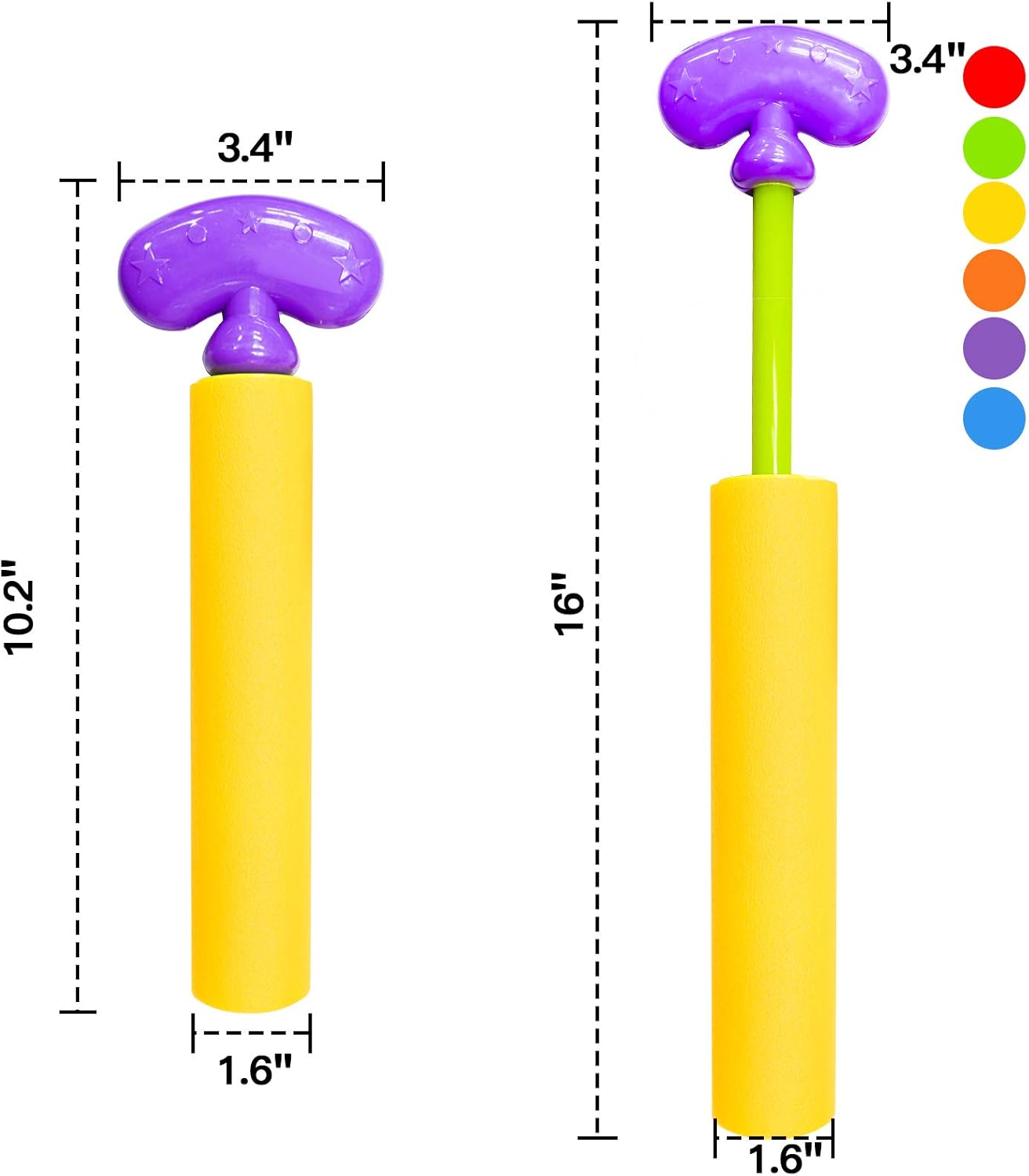 Kidcia Water Gun, 9 PCS Pool Toys,Water Cannon for Kids with arc Handle, 35FT Long Shooting Range Length Squirt Gun for Adults&Kids&Boys&Girls, Blaster Foam Shooter Set Pool Toys in Pool Summer Beach: Toys & Games