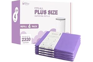USBOO Refills Compatible with Dekor Plus Diaper Pail,4 Pack Disposable Diaper Pail Refills, Easy to Replace and Dispose Diaper Trash Bags, Holds up to 2320 Diapers,Lavender Scent
