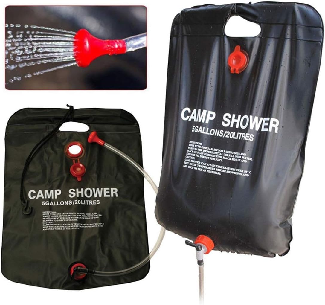 HaiQianXin Portable 20L Solar Power Shower Bag Outdoor Bathing Heat Water For Camping Hiking Fishing