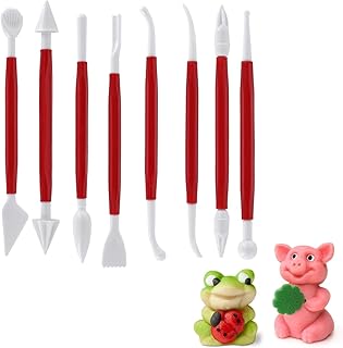 Westmark Modellierset für Fondant und Marzipan, 8-tlg., Kunststoff, Rot/Weiß, 30362280
