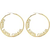 Sorority Shop Kappa Kappa Gamma- Hoop 18K Gold Plated Dainty Earrings for Women - Kappa Kappa Gamma Jewelry with Ideal 2" Diameter Hoops - Kappa Kappa Gamma Gifts