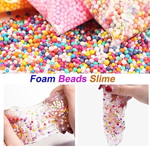 Slime Supplies Kit 75 Pack Slime Beads Charms for Kids, Include Styrofoam Balls, Fishbowl Beads, Glitter Jars, Fruit Slice, Sugar Paper, Clear Containers with Lids Slime Tools for DIY Slime Girl Party - Thumbnail 2