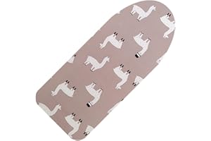 LCLW 12.5" x 30" Small Tabletop Ironing Board Cover and Pad,3 Pairs of Hook and Loop Fastener Straps,Elastic Edges,Cotton Mini Iron Board Cover with Scorch Resistant Thick Padding