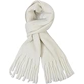 Rulala Fancy Oversized Blanket Scarf for Women Winter Fall Chunky Plaid Soft Cashmere Feel Thick Scarves with Fringed