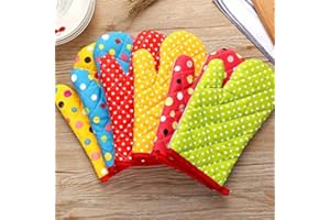 Thickened Heat Resistant Oven Mitts - Microwave & Baking Special Gloves, Creative Non-Slip Kitchen Anti-Scald Gloves (red1)