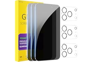 PEHAEL 3+3Pack for iPhone 17 Pro Max Privacy Screen Protector with Camera Lens Protector Full Coverage Anti-Spy Tempered Glass Film 9H Hardness Easy Installation Bubble Free [6.9 inch]