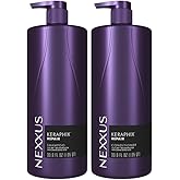 Nexxus KERAPHIX Shampoo & Conditioner for Damaged Hair 2 Pack Damaged Repair Powered by KRT Keratin Resistance Therapy with Liquid Crystal Amino Acids 33.8Fl Oz