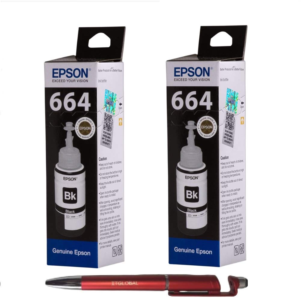 Epson T6641 Black Ink Bottles Bundle with ITGLOBAL 3 Amazon.in