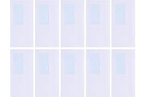 BESTYASH Business Mailing Envelopes with Left Window 50Pcs Self-Sealing Document Storage Envelopes