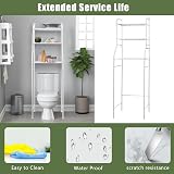 Holdfiturn Over Toilet Storage Unit 3 Tier White Iron Bathroom Shelf Organizer view 4