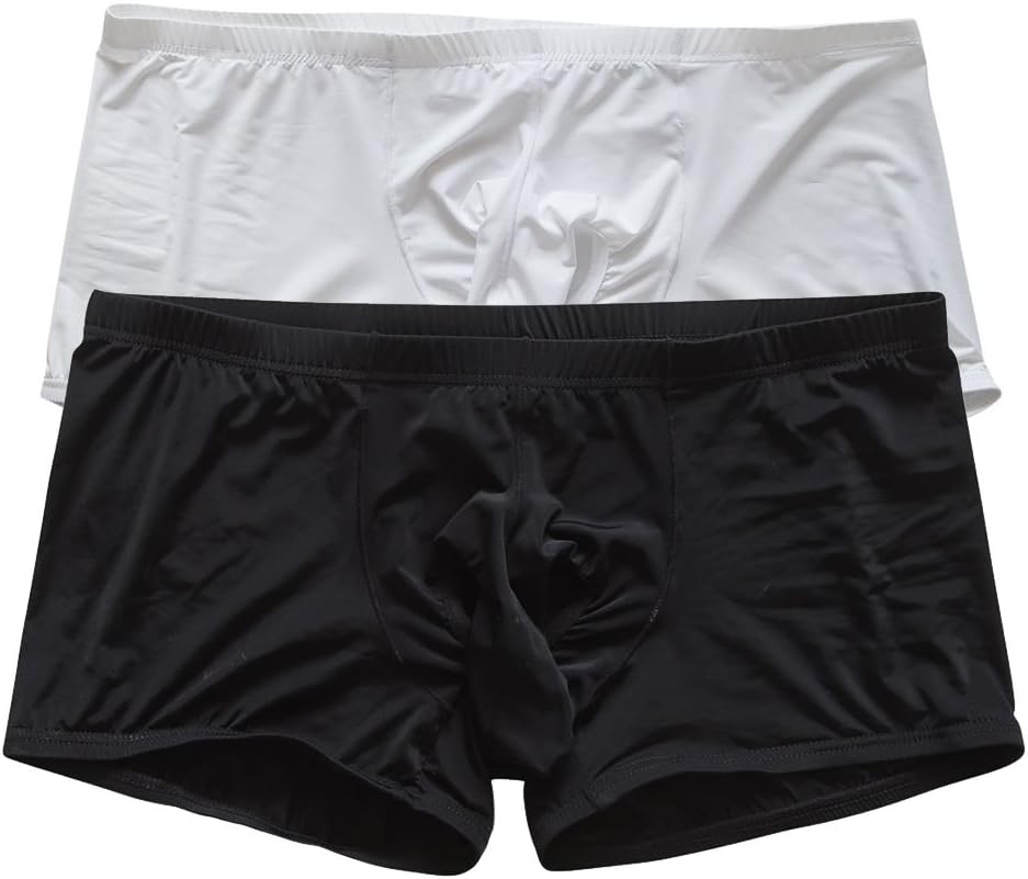 Men's 2 Pack Boxer Briefs Underwear with Sheath Trunks Bulge Pouch Underpants